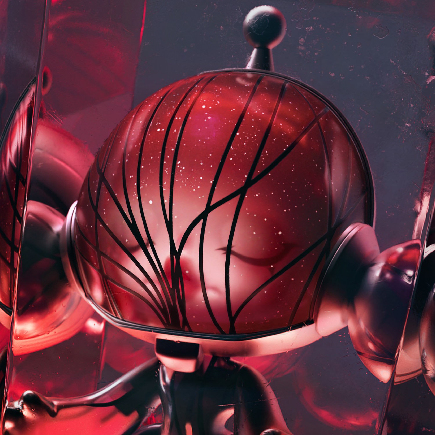 Skullpanda MEGA α SKULLPANDA 400% Red Crystal Collectible Figure  (Prototype Shown) View 5