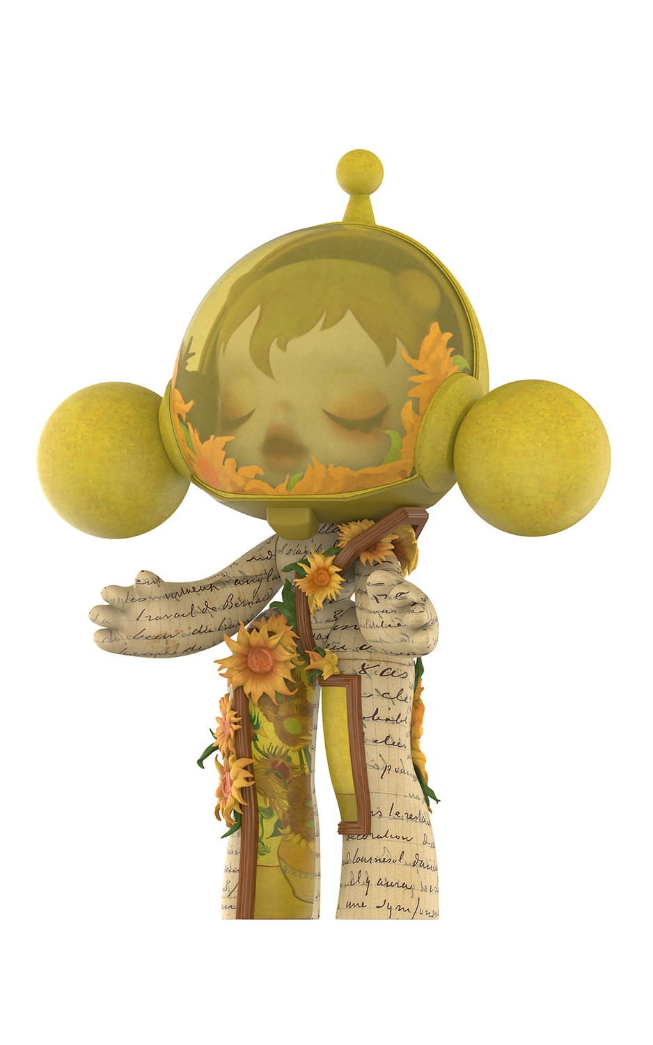 Skullpanda MEGA α SKULLPANDA 400% Van Gogh Museum Sunflowers Collectible Figure  (Prototype Shown) View 9