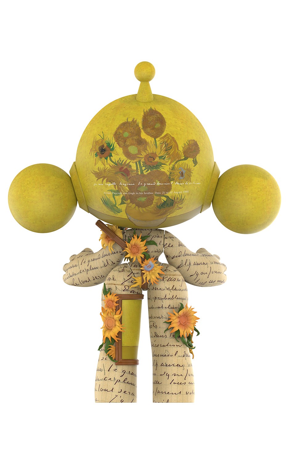 Skullpanda MEGA α SKULLPANDA 400% Van Gogh Museum Sunflowers Collectible Figure  (Prototype Shown) View 11