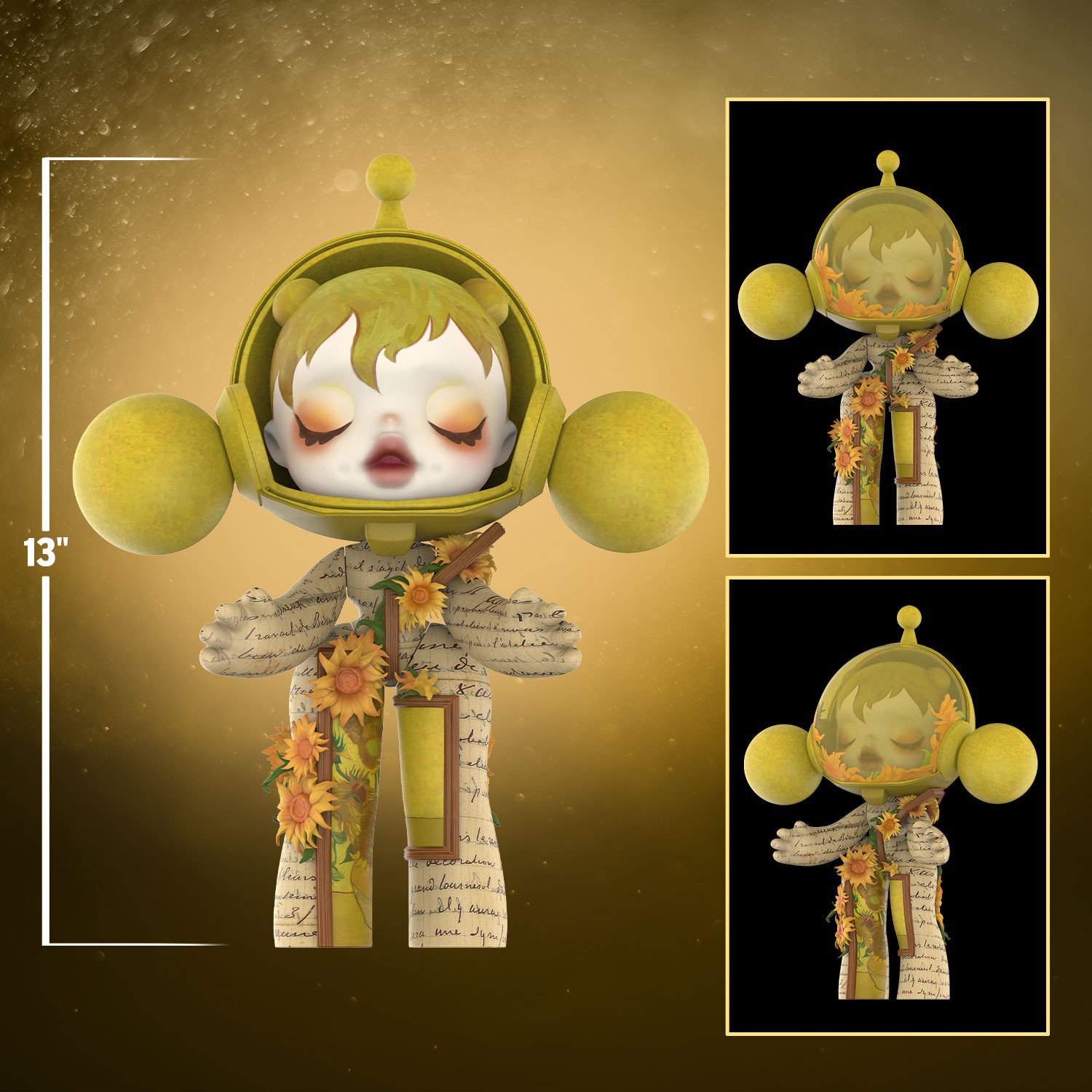 Skullpanda MEGA α SKULLPANDA 400% Van Gogh Museum Sunflowers Collectible Figure  (Prototype Shown) View 2