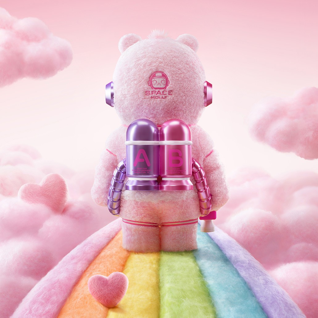 Molly x Care Bears MEGA SPACE MOLLY 1000% Sweet Messages Bear Collectible Figure  (Prototype Shown) View 6
