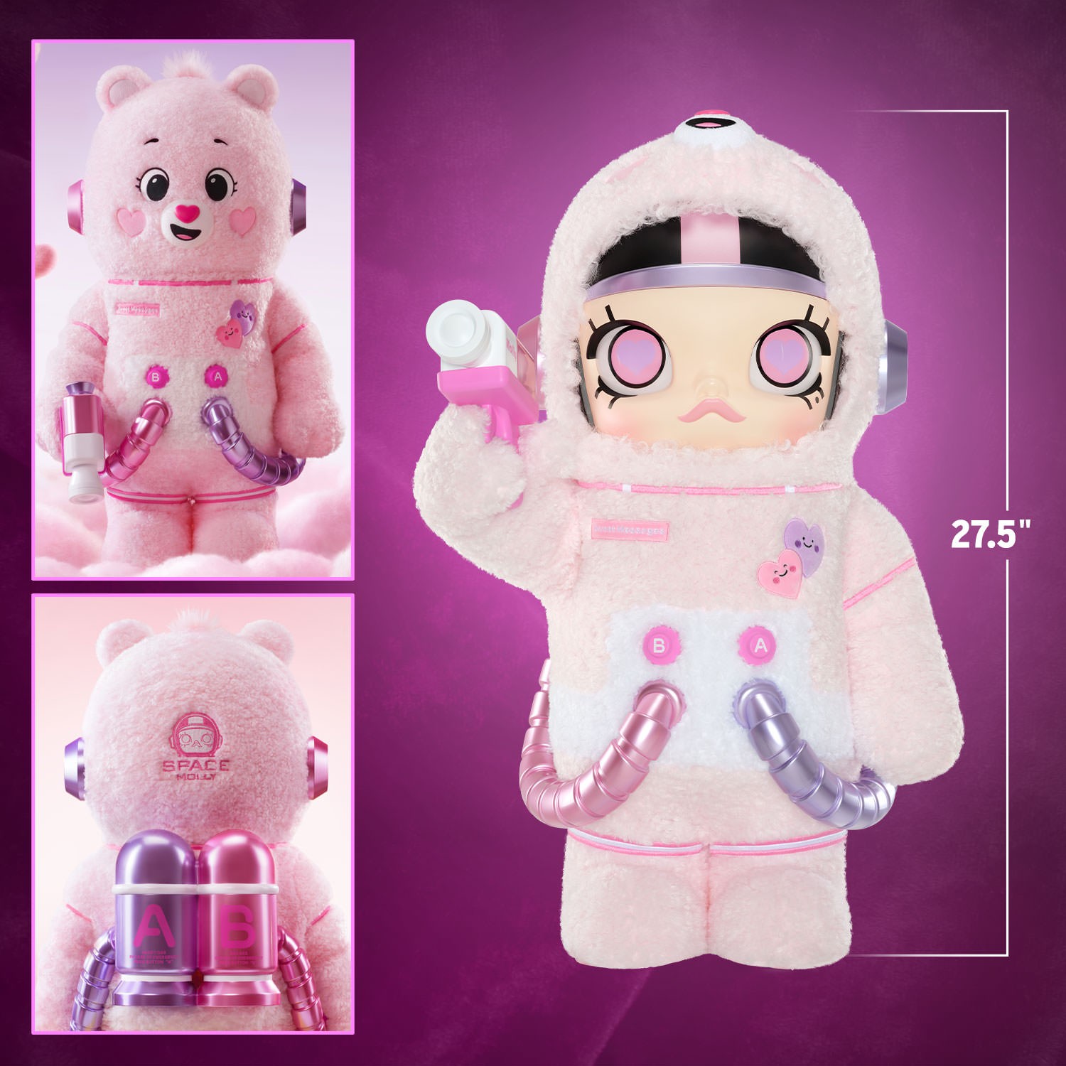 Molly x Care Bears MEGA SPACE MOLLY 1000% Sweet Messages Bear Collectible Figure  (Prototype Shown) View 2