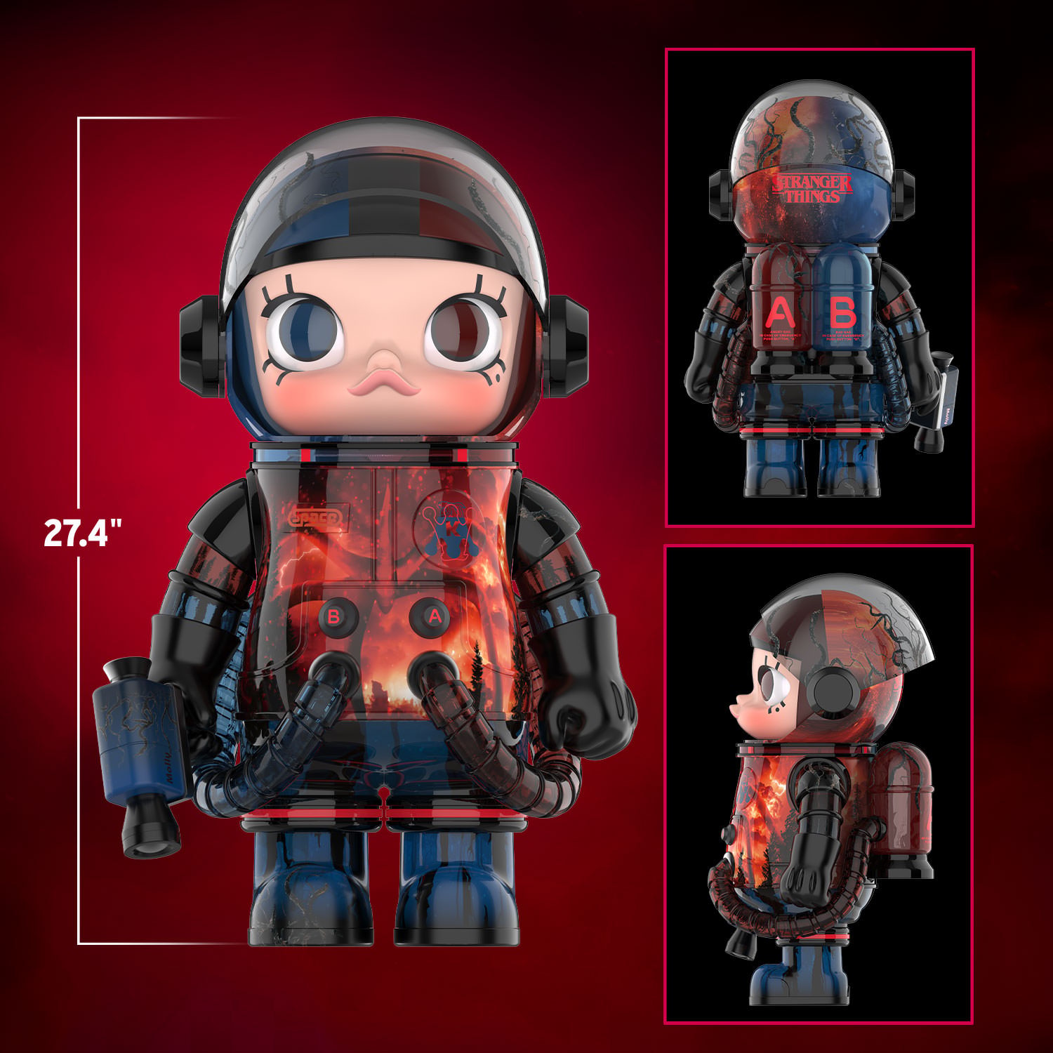 Molly x Stranger Things MEGA SPACE MOLLY 1000% Stranger Things Collectible Figure  (Prototype Shown) View 2