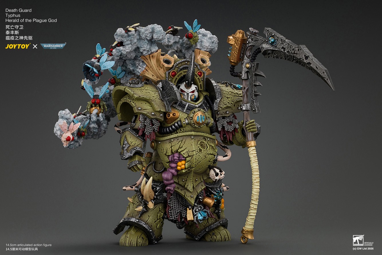 Warhammer 40K Death Guard Typhus, Herald of the Plague God Action Figure  (Prototype Shown) View 3