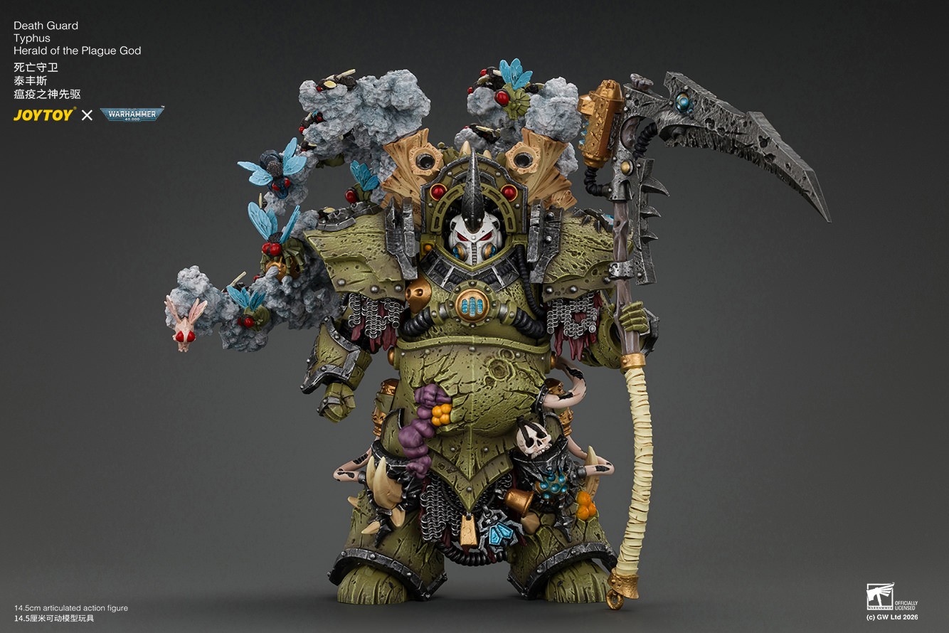 Warhammer 40K Death Guard Typhus, Herald of the Plague God Action Figure  (Prototype Shown) View 5