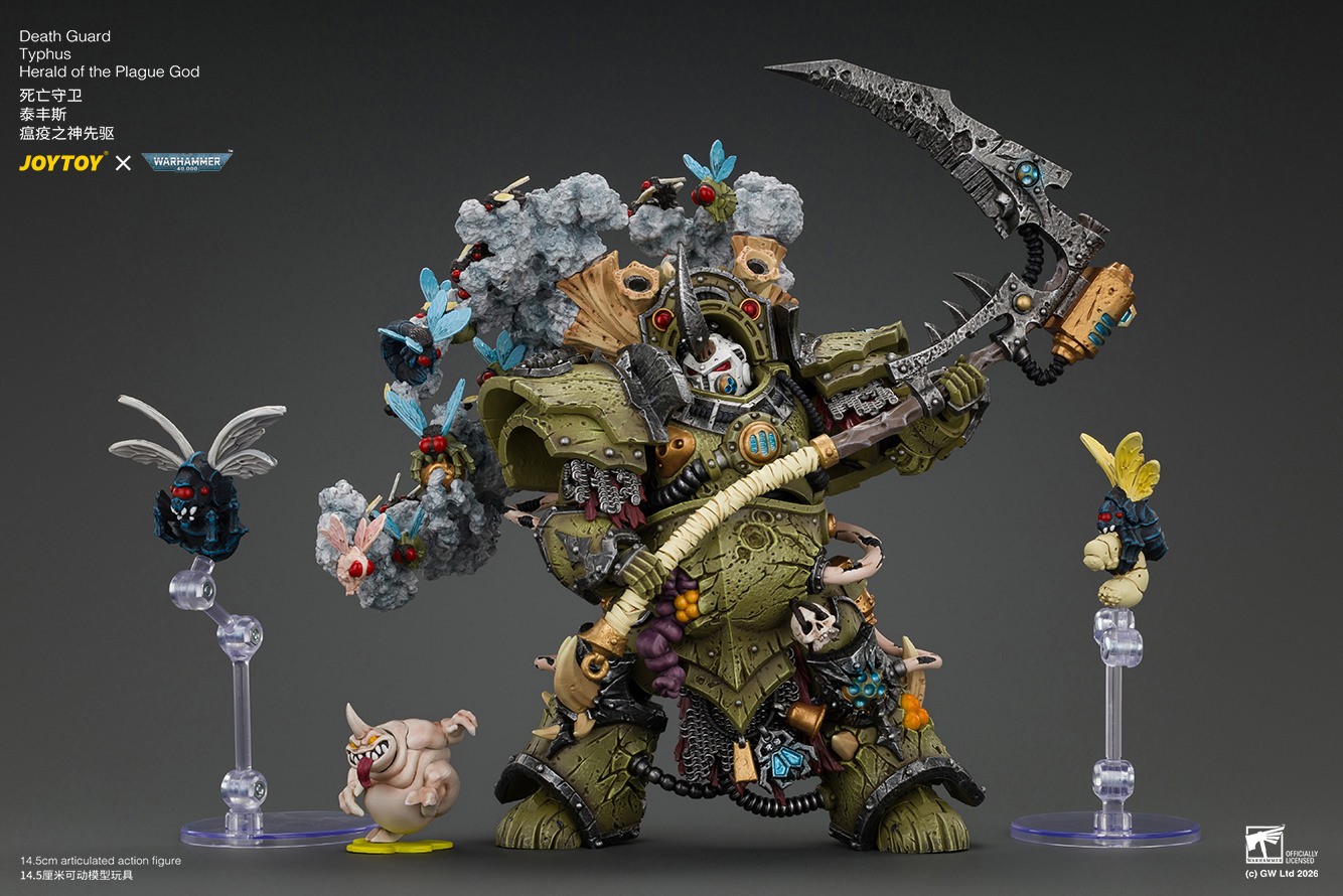 Warhammer 40K Death Guard Typhus, Herald of the Plague God Action Figure  (Prototype Shown) View 6