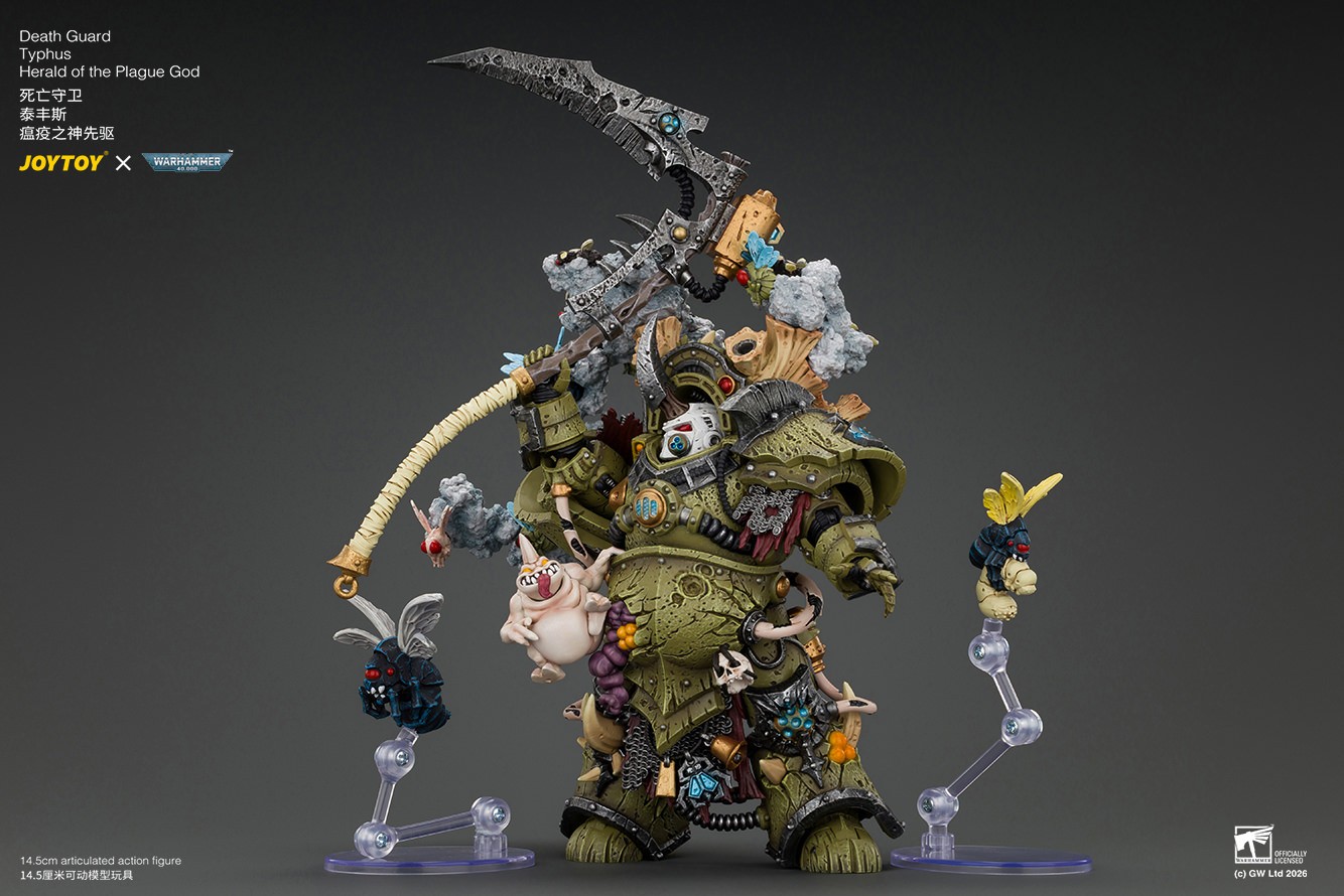 Warhammer 40K Death Guard Typhus, Herald of the Plague God Action Figure  (Prototype Shown) View 12