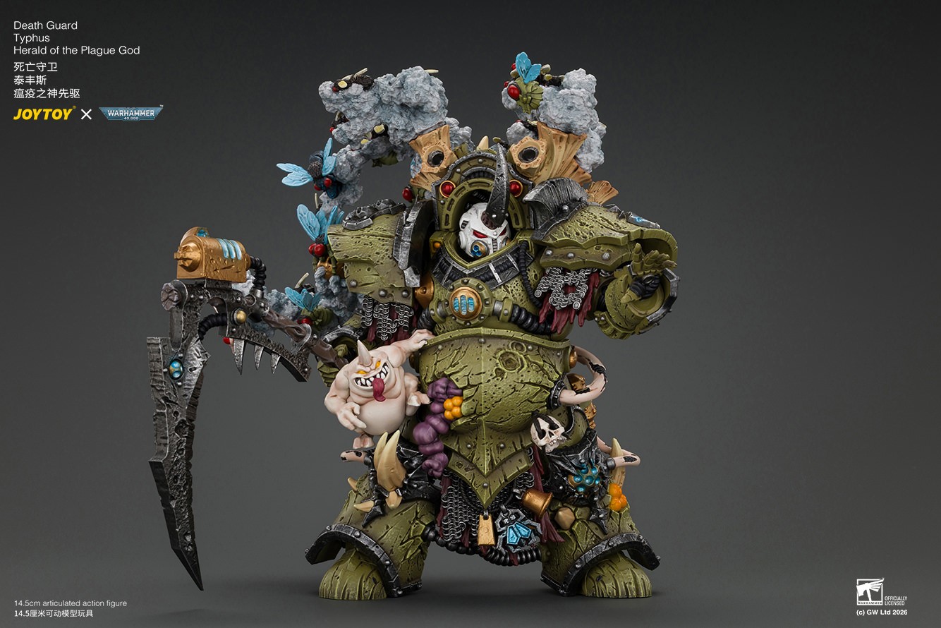 Warhammer 40K Death Guard Typhus, Herald of the Plague God Action Figure  (Prototype Shown) View 14