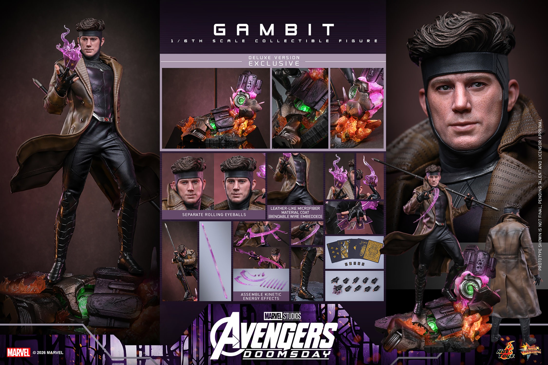 Marvel Gambit (Deluxe Version) Sixth Scale Figure  (Prototype Shown) View 24