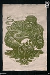 Swamp Thing Linocut on Lokta Paper Exclusive Edition View 2