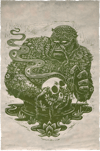 Swamp Thing Linocut on Lokta Paper Exclusive Edition View 7