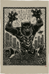 Black Panther Linocut on Lokta Paper Exclusive Edition View 3