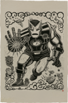 Iron Man Linocut on Lokta Paper Exclusive Edition View 2