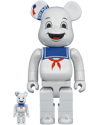 Be@rbrick Stay Puft Marshmallow Man (White Chrome Version) 100% & 400%