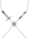 Kylo Ren & Rey Crossed Lightsaber Necklace