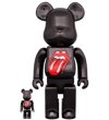 Be@rbrick The Rolling Stones Lips & Tongue (Black Chrome Version) 100% & 400%- Prototype Shown