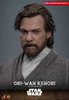 Close-up shot of Obi-Wan Kenobi highlighting a highly detailed head sculpt with rolling eyeball function, realistic wrinkles, beard, and skin texture. Collector Edition (Prototype Shown) View 3