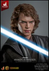 Face portrait of Anakin Skywalker™ (Artisan Edition) with blue lightsaber crossing the portrait. (Prototype Shown) View 3