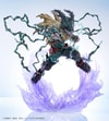 Full-body view of Izuku Midoriya (Dark Deku Version) in a battle-ready pose, showcasing Blackwhip energy tendrils, a purple aura, tattered clothing, and his iconic mask. (Prototype Shown) View 6