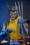 Half-body shot of Wolverine (Unmasked) with left arm curled and claws extended, right arm bent with open palm, head down. (Prototype Shown) View 4