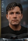 Close-up portrait of Batman (2.0) highlighting the highly detailed Bruce Wayne head sculpt with separate rolling eyeballs, showcasing lifelike precision. (Prototype Shown) View 12