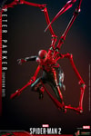 Full-body shot of Peter Parker (Superior Suit) mid-air, knees and arms spread apart, eyes locked on a target, with pincers poised for attack. (Prototype Shown) View 7