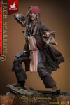 Full body shot of Jack Sparrow on rubble base, slightly crouched and leaning back, holding a knife in his right hand and gesturing with his left. (Prototype Shown) View 7