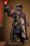 Knee-high shot of Jack Sparrow with head tilted, looking up with a serious expression, and resting a sword on his right shoulder. (Prototype Shown) View 10