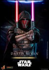 Half-Body shot of Darth Revan™ standing upright, crossing his arms in front of his chest while holding red and purple lightsabers vertically. Collector Edition (Prototype Shown) View 14