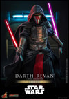 Full body shot of Darth Revan™ (Special Edition) in a wide stance with knees slightly bent, holding upside-down red and purple lightsabers, spread wide by his sides. Exclusive Edition (Prototype Shown) View 4