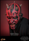 Close-up portrait of Darth Maul (Sith Speeder) showcasing his menacing face with red and black facial markings, yellow and black teeth, and deep red eye pupils. Collector Edition (Prototype Shown) View 10