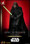 Full-body shot of Luke Skywalker™ (Dark Empire) slightly crouched, holding a lightsaber in front with both hands, showcasing a serious, focused expression. (Prototype Shown) View 4
