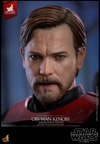 Close-up portrait of Obi-Wan Kenobi™ showcasing his highly accurate facial expression, detailed wrinkles, beard, skin texture, and short brown hair. (Prototype Shown) View 5