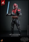 Left-angle view of Obi-Wan Kenobi™ in Mandalorian™ armor, holding a lightsaber in his right hand while gesturing outward with his left. (Prototype Shown) View 12