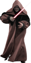A figure of Darth Sidius from Star Wars, dressed in a dark robe and wielding a red lightsaber. Collector Edition (Prototype Shown) View 20