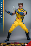 Wolverine Sixth Scale Action Figure by Hot Toys: full body in damaged suit, no mask, lunging left with both arms forward and claws out. (Prototype Shown) View 9