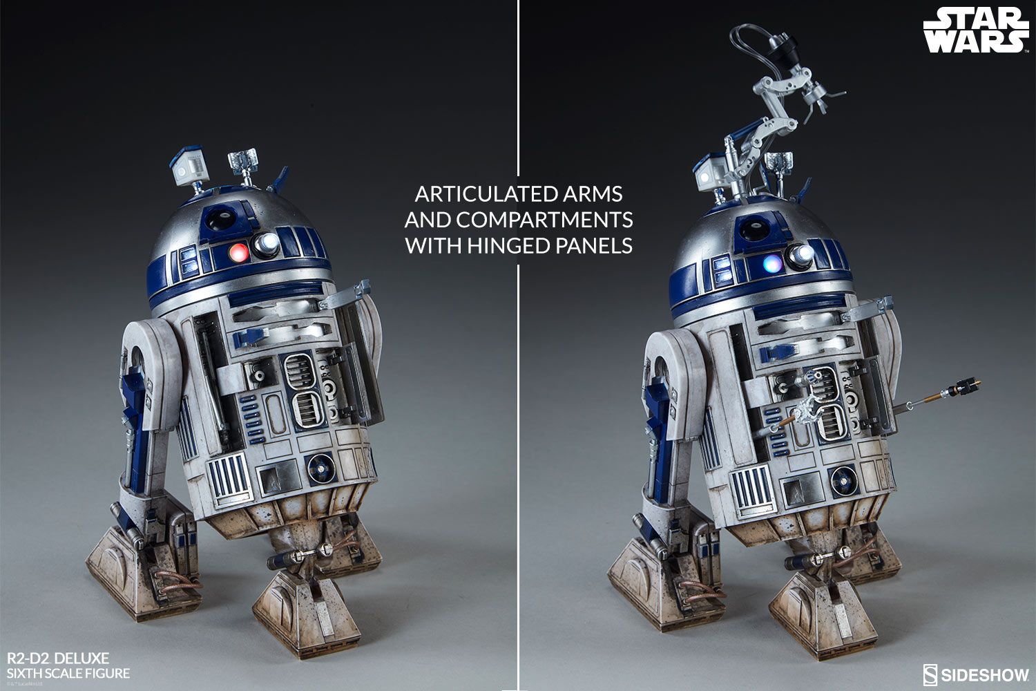 SIDESHOW R2-D2 DELUXE 1/6 SCALE 12 Inch star wars Plastic type 