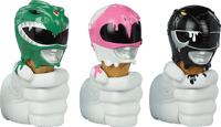 Unruly Industries(TM) Green, Black and Pink Power Rangers Scoops Set Designer Collectible Bust