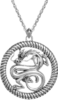 RockLove Mushu Medallion (Silver) Necklace Jewelry
