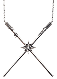 RockLove Luke Skywalker™ & Darth Vader™  Crossed Lightsaber Necklace Jewelry