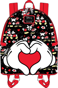 Loungefly Mickey and Minnie Heart Hands Mini Backpack Backpack