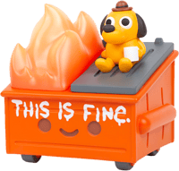 100% Soft "This is Fine" Dumpster Fire Vinyl Collectible