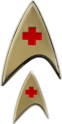 Quantum Mechanix Enterprise Medical Badge and Pin Set Prop Replica