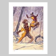 Wolverine vs Sabretooth Art Print