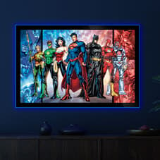 Justice League of America Comic Cover LED Poster Sign (Large) Wall Light