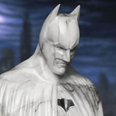 The Dark Knight Memorial (White Faux Marble Texture Edition) Statue