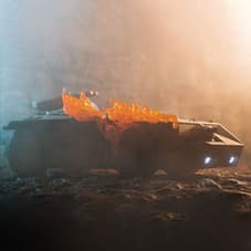 Burning Armored Personnel Carrier Figure