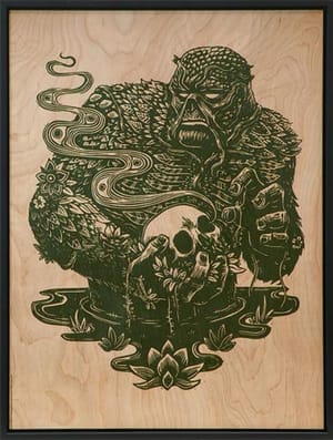 Swamp Thing Print on Wood Variant DC Comics Art Print Image