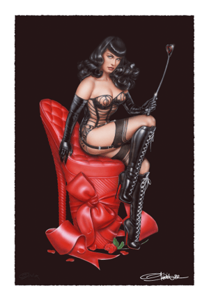 Bettie Page: Love Hurts Bettie Page Art Print Image