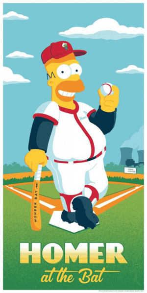 Homer at the Bat The Simpsons Art Print Image